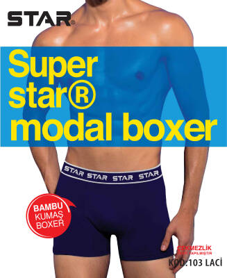 STAR ERKEK LACİVERT MODAL KEMERLİ BOXER - Star