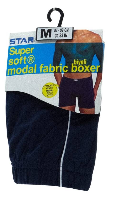 STAR ERKEK LACİVERT MODAL PAMUKLU KEMER BİYELİ BOXER - 3