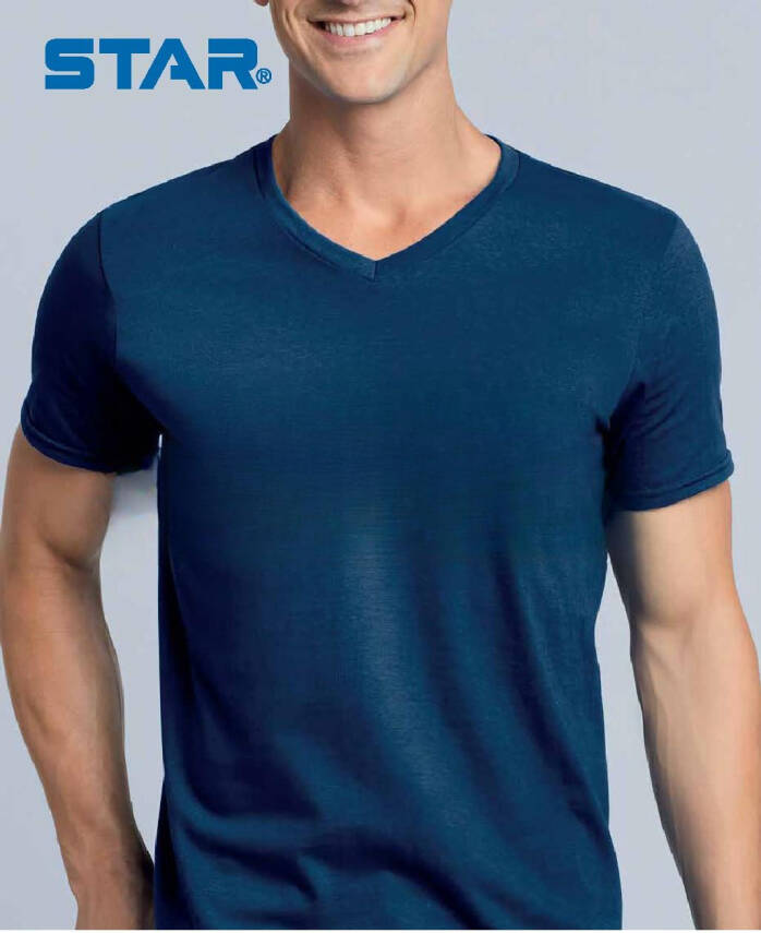 STAR ERKEK LACİVERT MODAL V YAKA T-SHİRT - 2
