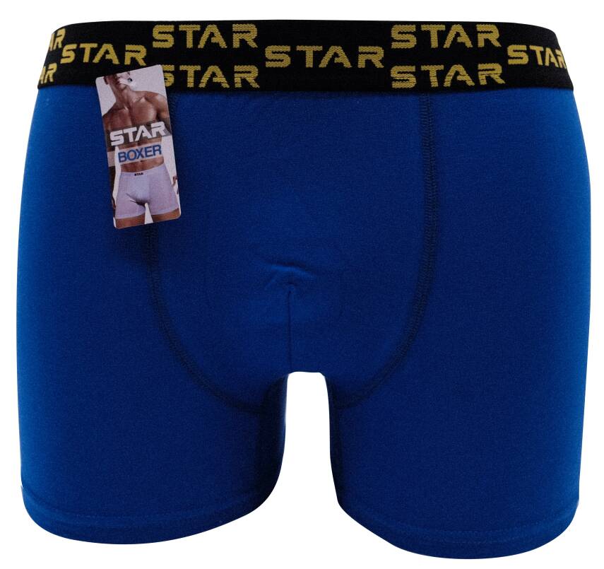 STAR MAVİ PAMUKLU ESNEK KEMERLİ BOXER - 1