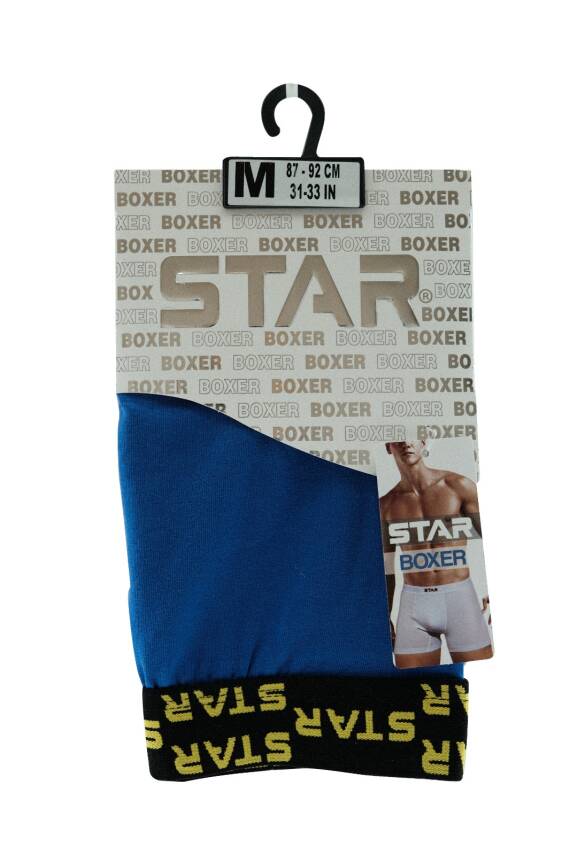 STAR MAVİ PAMUKLU ESNEK KEMERLİ BOXER - 2