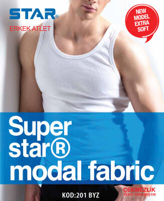 STAR ERKEK BEYAZ MODAL ATLET 