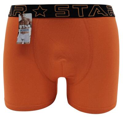 STAR TURUNCU PAMUKLU ESNEK KEMERLİ BOXER 