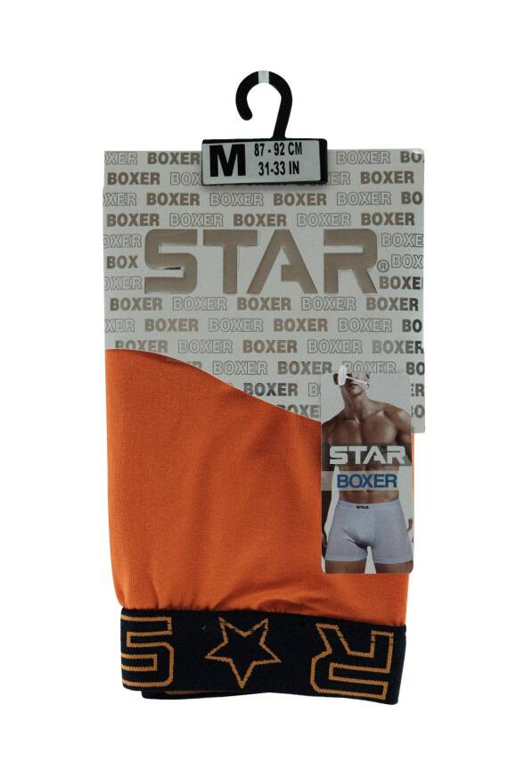 STAR TURUNCU PAMUKLU ESNEK KEMERLİ BOXER - 2