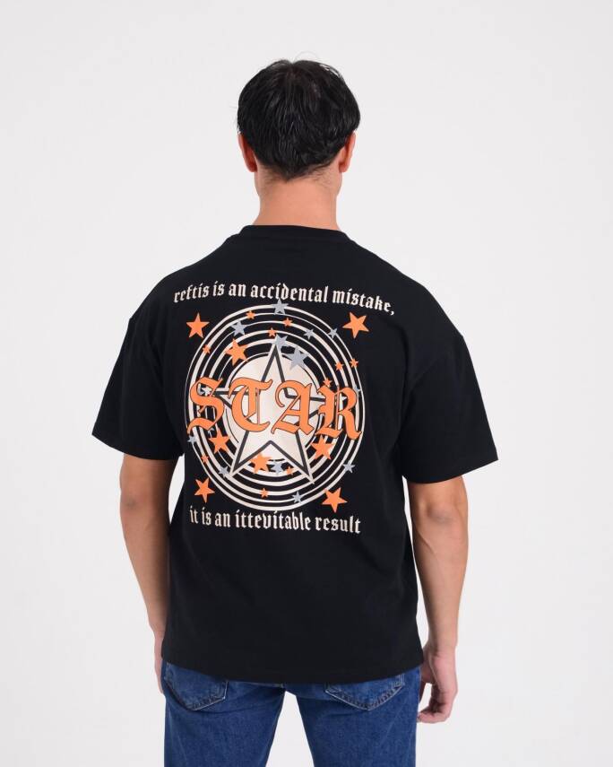 STAR ERKEK OVERSİZE DART LOGOLU T-SHİRT - 2