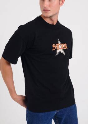 STAR ERKEK OVERSİZE DART LOGOLU T-SHİRT - Star