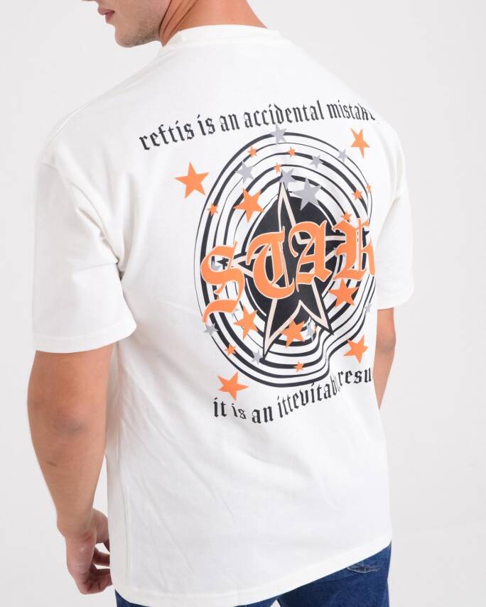 STAR ERKEK OVERSİZE DART LOGOLU T-SHİRT - 5