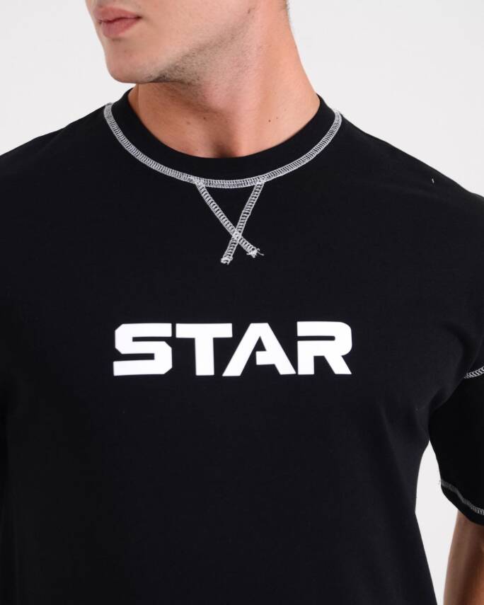 STAR ERKEK OVERSİZE DİKİŞ DETAYLI T-SHİRT - 5