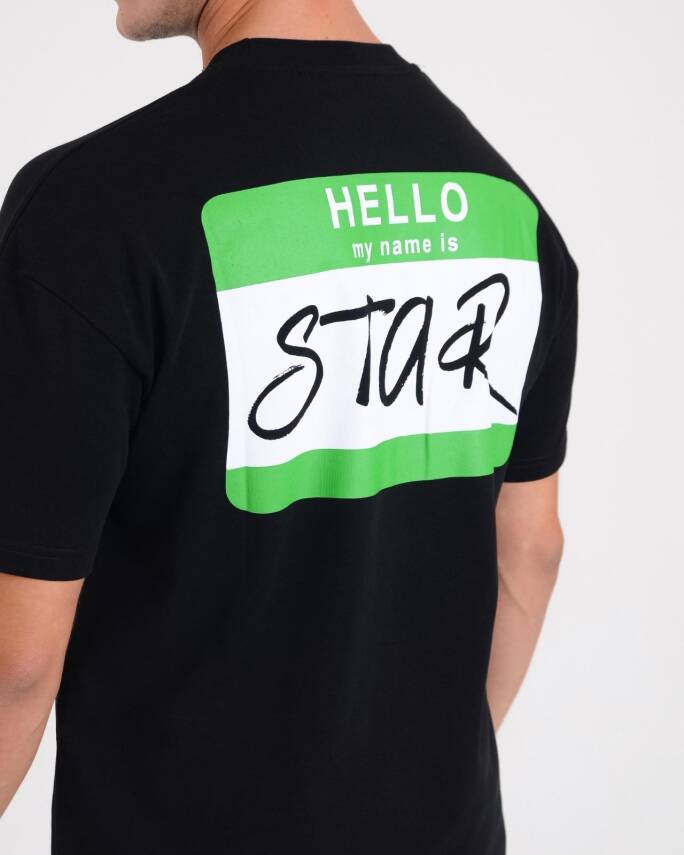 STAR ERKEK OVERSİZE HELLO STAR BASKILI T-SHİRT - 6