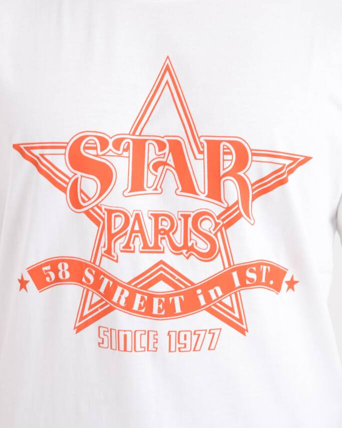 STAR ERKEK OVERSİZE STAR PARİS BASKILI T-SHİRT - 7