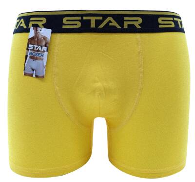 STAR SARI PAMUKLU ESNEK KEMERLİ BOXER 