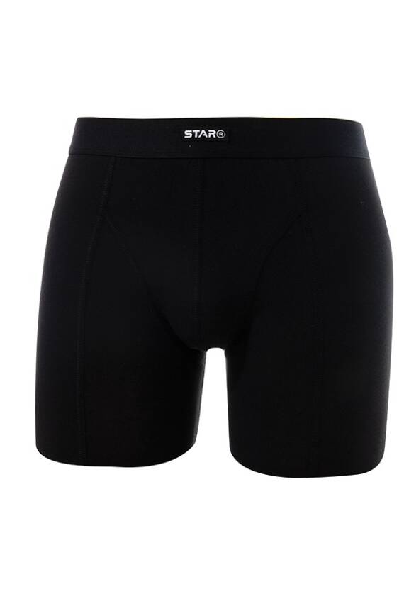 STAR ERKEK SİYAH MODAL BELİ KEMERLİ UZUN BOXER - 2