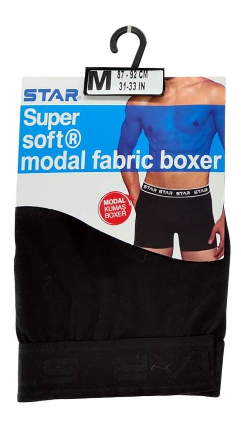 STAR ERKEK SİYAH MODAL KEMERLİ BOXER - 3