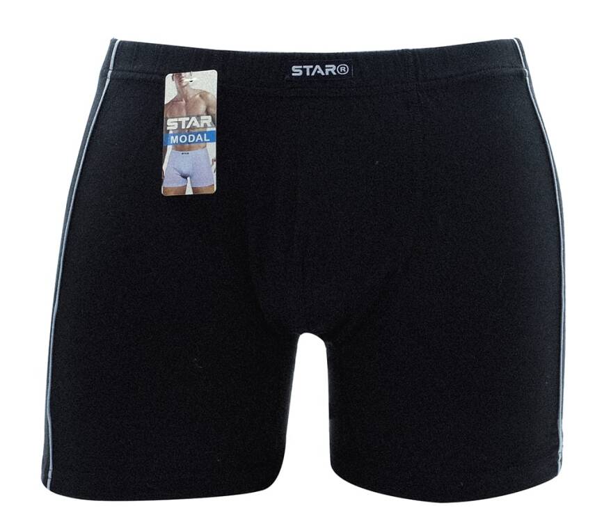 STAR ERKEK SİYAH MODAL PAMUKLU KEMER BİYELİ BOXER - 2