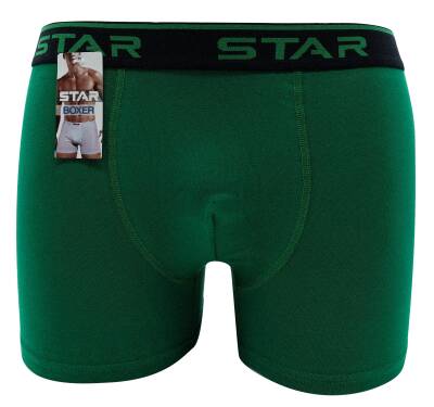 STAR YEŞİL PAMUKLU ESNEK KEMERLİ BOXER 
