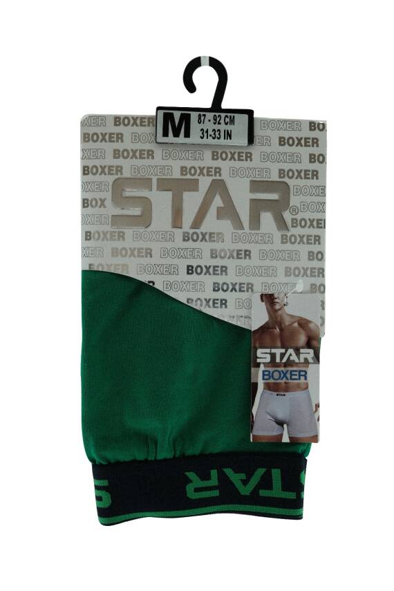 STAR YEŞİL PAMUKLU ESNEK KEMERLİ BOXER - 2
