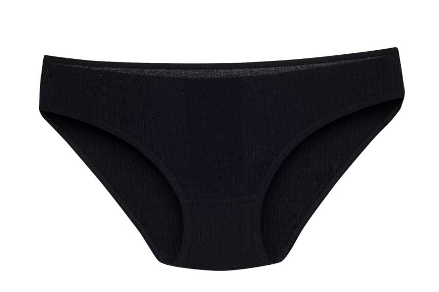 STAR KADIN 3LÜ SİYAH SAF PAMUK ÇİZGİLİ BİKİNİ KÜLOT - 2