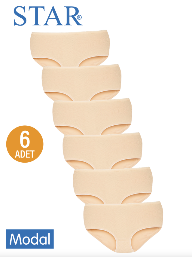 STAR KADIN 6 LI TEN MODAL İZ YAPMAZ BATO KÜLOT - 1