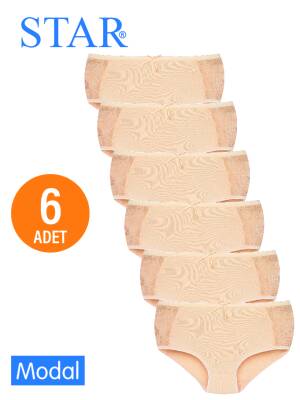 STAR KADIN 6 LI TEN MODAL YANI DANTEL DETAYLI BATO KÜLOT - Star