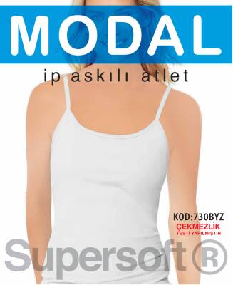 STAR KADIN BEYAZ MODAL İP ASKILI ATLET - Star