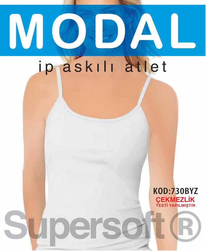 STAR KADIN BEYAZ MODAL İP ASKILI ATLET - 1