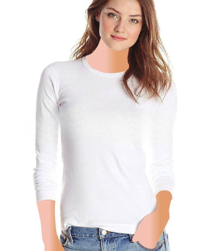 STAR KADIN BEYAZ MODAL UZUNKOL T-SHİRT - 2