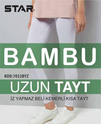 STAR KADIN BEYAZ ORGANİK BAMBU UZUN TAYT - Star