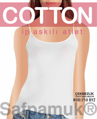 STAR KADIN BEYAZ SAF PAMUK İP ASKILI ATLET - Star