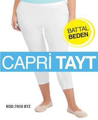 STAR KADIN BEYAZ SAF PAMUK KAPRİ TAYT - Star