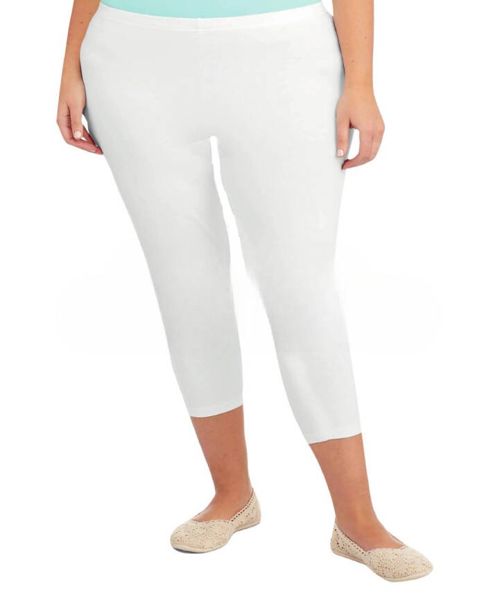 STAR KADIN BEYAZ SAF PAMUK KAPRİ TAYT - 2