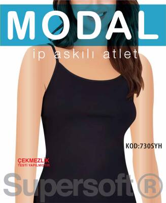 STAR KADIN SİYAH MODAL İP ASKILI ATLET - Star