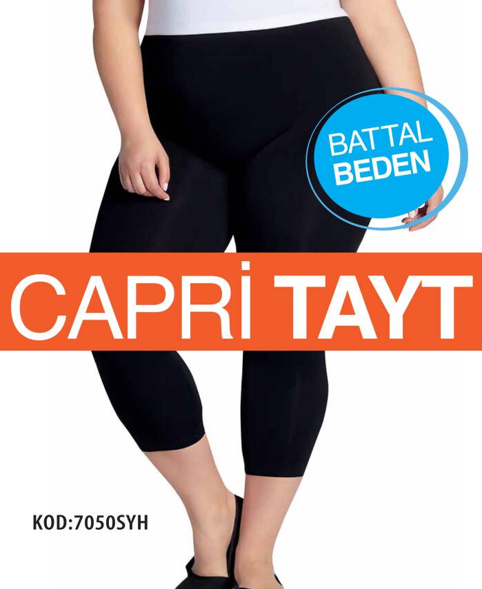 STAR KADIN SİYAH SAF PAMUK KAPRİ TAYT - 1