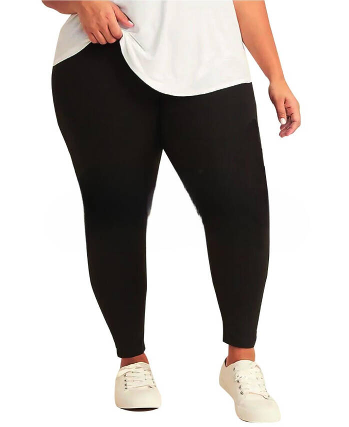 STAR KADIN SİYAH SAF PAMUK UZUN TAYT - 2