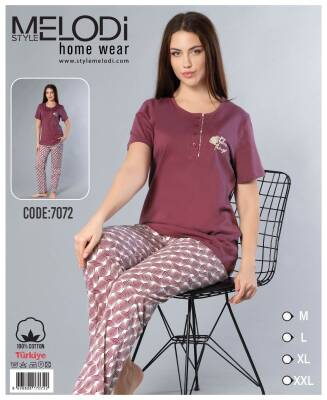 STAR MELODİ KADIN KISAKOL 3 DÜĞME ALTI UZUN PİJAMA TAKIM - STAR MELODİ