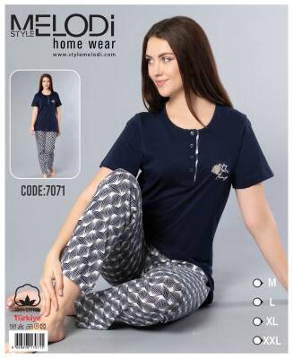STAR MELODİ KADIN KISAKOL 3 DÜĞME ALTI UZUN PİJAMA TAKIM - STAR MELODİ