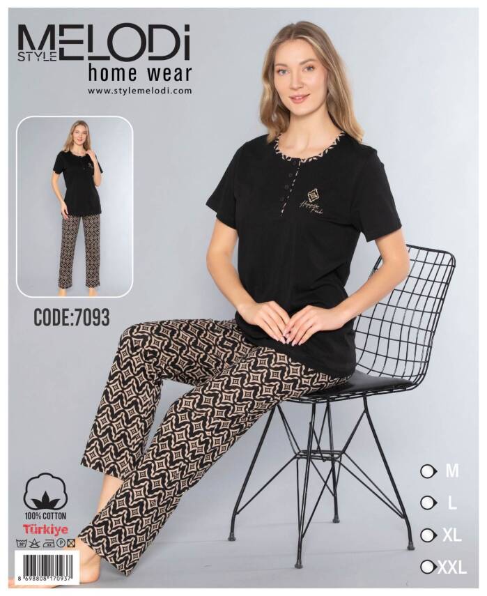 STAR MELODİ KADIN KISAKOL 3 DÜĞME ALTI UZUN PİJAMA TAKIM 70 - 1