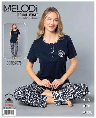 STAR MELODİ KADIN KISAKOL 3 DÜĞME ALTI UZUN PİJAMA TAKIM - STAR MELODİ