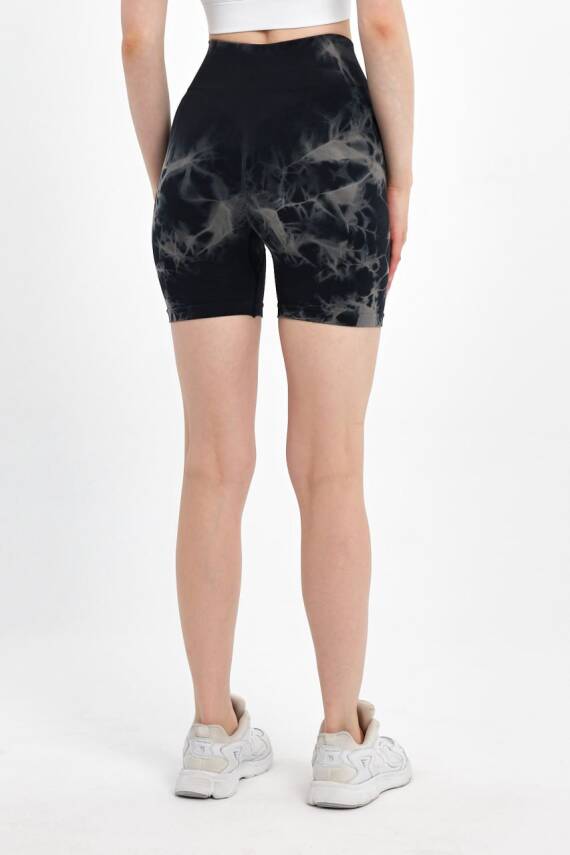 STAR ŞIMART KADIN ARKASI BÜZGÜLÜ SEAMLESS DESENLİ YÜKSEK BEL KISA TAYT - 5