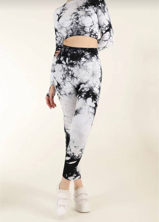 STAR ŞIMART KADIN BEYAZ KALÇASI BÜZGÜLÜ FİTNESS SPOR TAKIM - 5