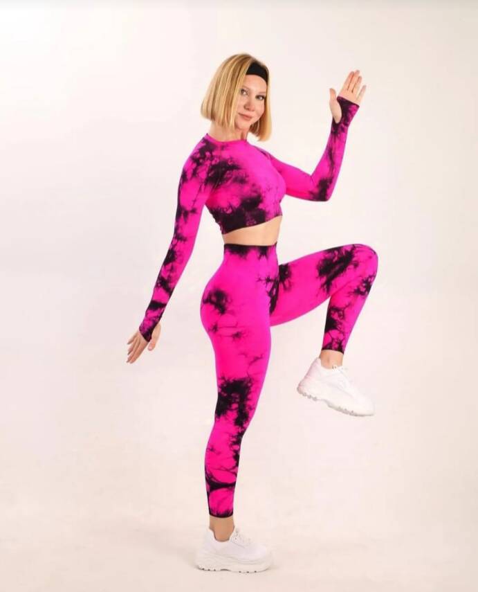 STAR ŞIMART KADIN FUŞYA KALÇASI BÜZGÜLÜ FİTNESS SPOR TAKIM - 3