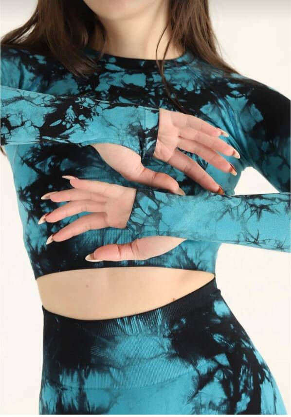 STAR ŞIMART KADIN İNDİGO KALÇASI BÜZGÜLÜ FİTNESS SPOR TAKIM - 5