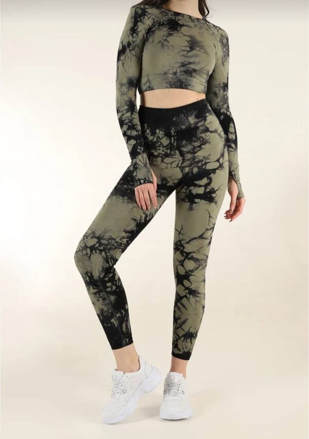 STAR ŞIMART KADIN HAKİ KALÇASI BÜZGÜLÜ FİTNESS SPOR TAKIM - 1