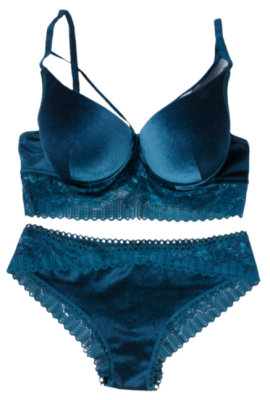 STAR TILSIM İPLİ DÜZ KADİFE SÜTYEN TAKIM - STAR TILSIM 