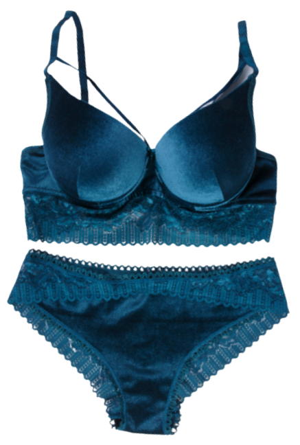 STAR TILSIM İPLİ DÜZ KADİFE SÜTYEN TAKIM - 1