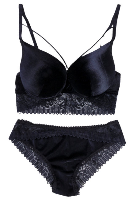 STAR TILSIM İPLİ DÜZ KADİFE SÜTYEN TAKIM - 1